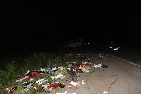 На Вінничині вилетів на узбіччя та перекинувся пасажирський автобус: троє загиблих, 18 постраждалих (фото) + (відео) — фото 2